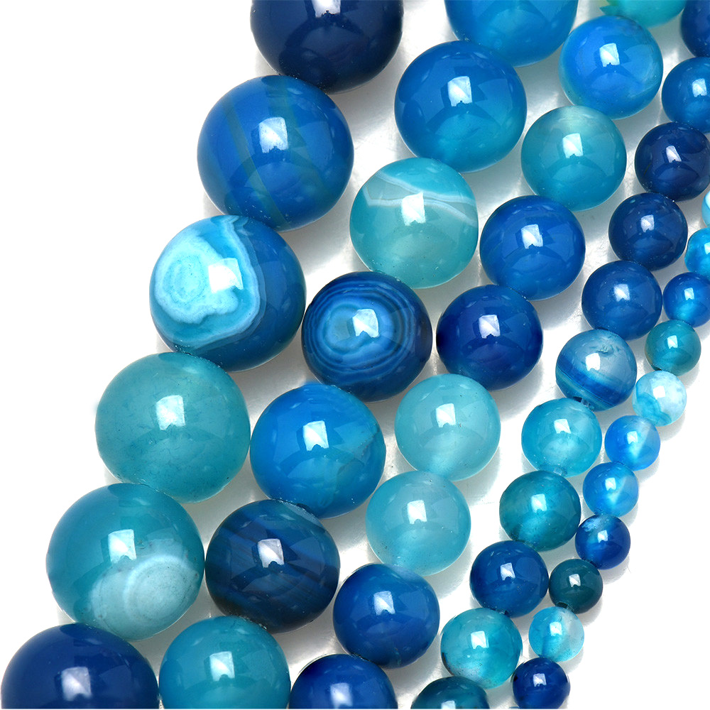 Jewelry Making With Stones - Natural Stone Banded Blue Lace Agates