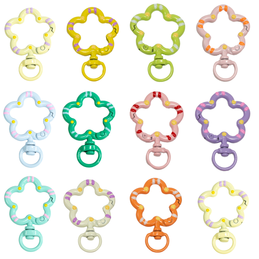 Jewelry Making Basics - 5pcs Flower Metal Lobster Claw Clasps