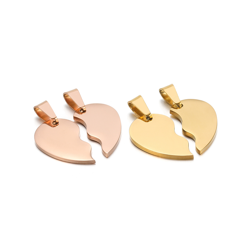 Jewelry Making For Couples - 2Pcs/set Stainless Steel Gold Color Broken