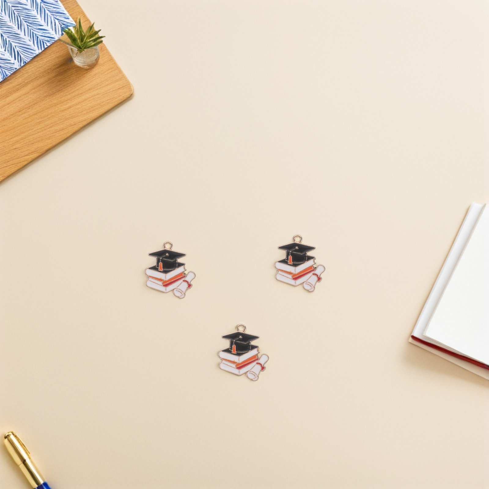 Jewelry Making Diploma - 50Pcs Graduation Cap Charms Alloy Mini
