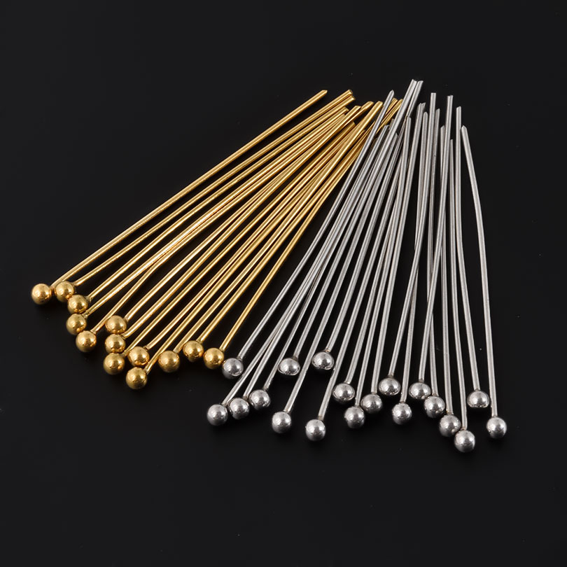 50pcs/Lot 18K Gold Plated Ball - огляд і ціна Jewelry Making Eye Pins