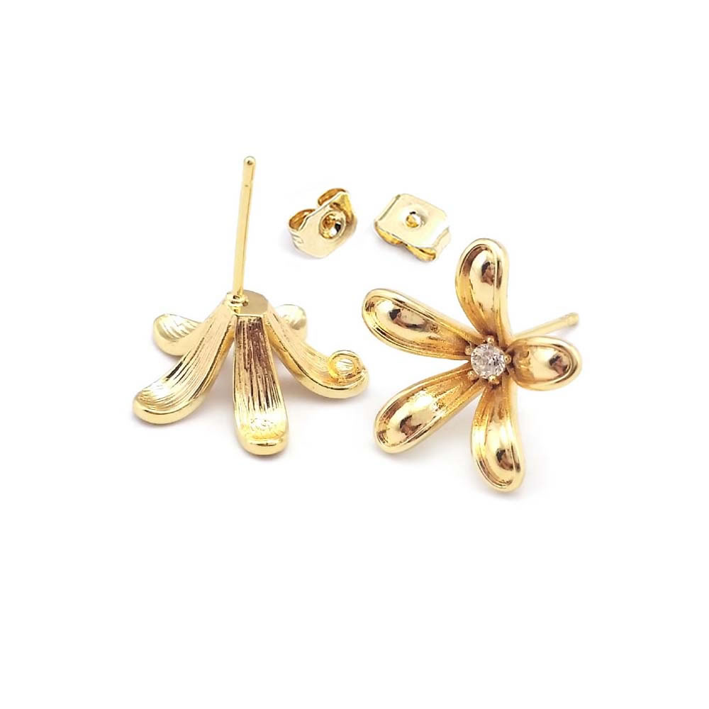 18K Gold Color Brass Flower St - огляд і ціна Jewelry Making Pins