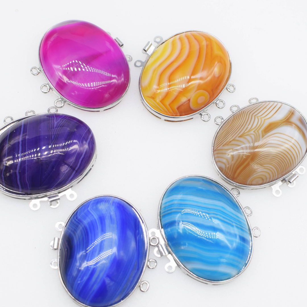 1Piece Multicolor Agate Flat O - огляд і ціна Jewelry Making With Stones