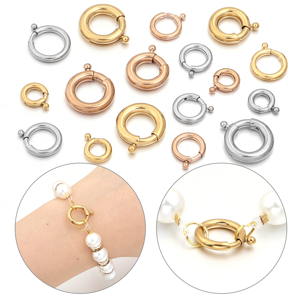 2pcs Stainless Steel Spring Cl - огляд і ціна Jewelry Making Basics