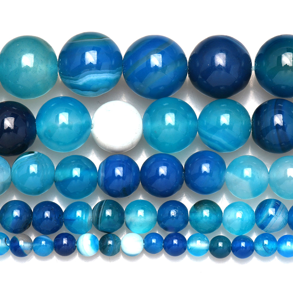 Natural Stone Banded Blue Lace - огляд і ціна Jewelry Making With Stones