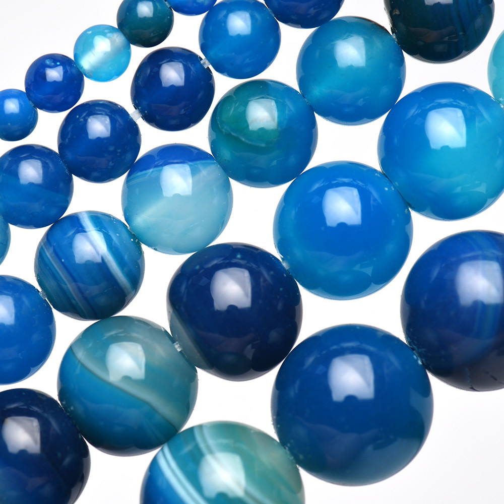Natural Stone Banded Blue Lace - огляд і ціна Jewelry Making With Stones