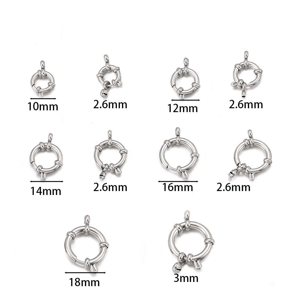 2pcs Stainless Steel Round Spr - огляд і ціна Jewelry Making Hardware