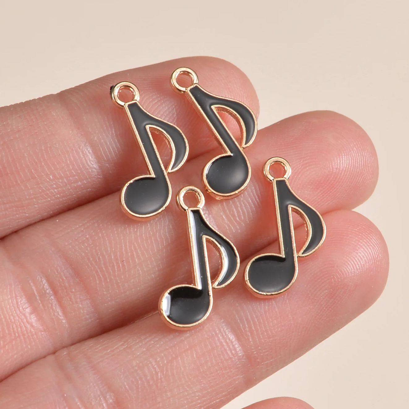 50pcs 12x20mm Cute Enamel Musi - огляд і ціна Jewelry Making Notes
