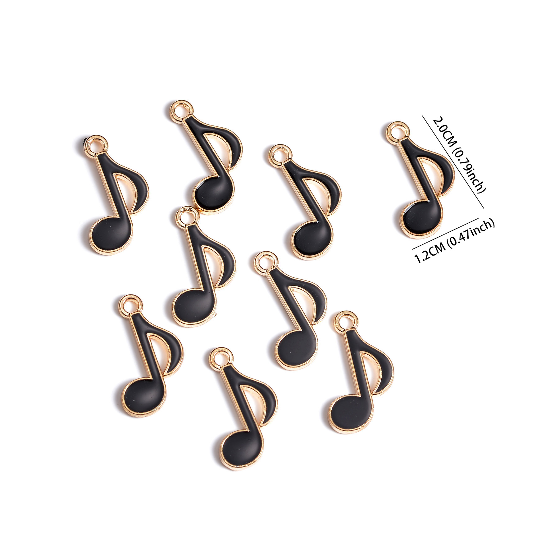 50pcs 12x20mm Cute Enamel Musi - огляд і ціна Jewelry Making Notes
